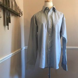 Paul Smith London Men's Gray/White Striped Shirt   Size 17/42